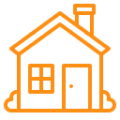 Custom home icon representing Pride Construction & Roofing's luxury building services, emphasizing personalized living experiences and architectural design.