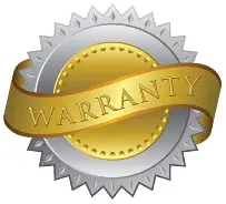 Gold and silver seal with the word "WARRANTY" on a ribbon, representing trusted roofing and construction warranties offered by Pride Construction & Roofing in Houston.